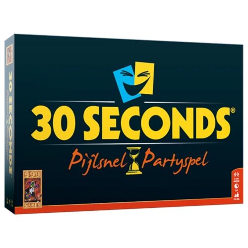 Foto van de voorkant van de doos van het spel 30 Seconds. Het artikelnummer is 25213.